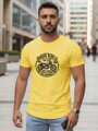 Herren Motorrad Print T-Shirt gelb Dstreet NX5007R
