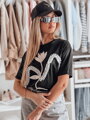 T-shirt damski oversize z efektem 3D czarna Dstreet RY2716