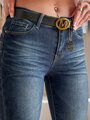 Dámske rifľové nohavice skinny s opaskom SKINNYJUP modré UY2223