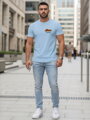 Herren-T-Shirt mit minimalistischem Druck blau Dstreet NX5096R