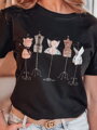 T-shirt damskie z nadrukiem MANETEE czarny Dstreet RY2729