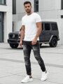 Pánske čierne džínsové joggery Dstreet UX4222
