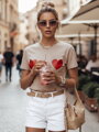 T-shirt damski PALIS beżowy Dstreet RY2431