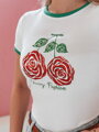 T-shirt damski z cekinami ROSAWIS biały Dstreet RY2845