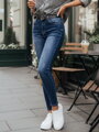 Dámske rifle skinny s vysokým pásom tmavomodré UY2823