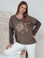 Bluzka damska one size LOVEGLOW ciemnobrązowa Dstreet RY2698