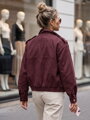 Dámska prechodná bunda Dstreet z imitácie semišu – bordová