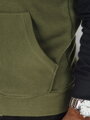 Pánska khaki mikina s kapucňou na zips Dstreet BX5870