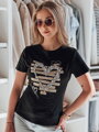 T-shirt damskie w serca MARISS czarny Dstreet RY2740
