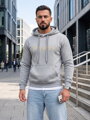 Pánska mikina s nápisom PARIS a kapucňou Dstreet svetlosivá NX5147BX