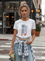 T-shirt damski z nadrukiem TRENDAY biały Dstreet RY2825