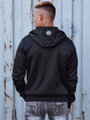 Pánska mikina s kapucňou na zips, čierna Dstreet BX5837