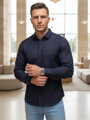 Pánska košeľa slim fit DX2690 – tmavomodrá košeľa skl.18