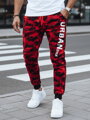 Pánske camo tepláky s potlačou, červená Dstreet UX4444