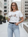 T-shirt damskie z nadrukiem MANETEE biały Dstreet RY2728