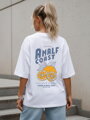 Dámske bavlnené oversize tričko Amalfi Coast biele – Dstreet NX9501RY