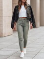 Dámske rifľové nohavice slim fit s opaskom SLIMFIZ modré UY2494