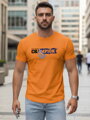 Orangefarbenes bedrucktes Herren-T-Shirt Dstreet NX5017R