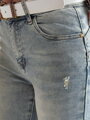 Dámske rifľové nohavice skinny s opaskom ICONON modré UY2465