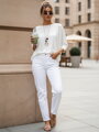 Bluzka damska one size oversize z wisiorkiem LUZVIA ecru Dstreet RY2771