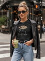 T-shirt damski z nadrukiem WOMANPOW czarny Dstreet RY2807