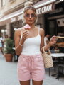 Dámske bavlnené šortky BEACH VIBE ružové SY0390
