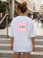 Dámske bavlnené oversize tričko CIAO biele – Dstreet NX9509RY