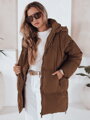 Zimná prešívaná bunda vo farbe camel