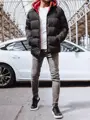 Čierna prešívaná obojstranná bunda pre pánov