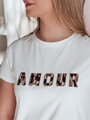T-shirt damskie z haftem AMOROSA biały Dstreet RY2856