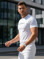 T-shirt męska z nadrukiem biała Dstreet RX5641