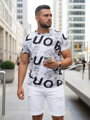 T-shirt męski z nadrukiem jasnoszary Dstreet RX5675