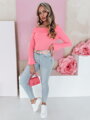 Dámske rifľové nohavice skinny s opaskom SLIMIVI modré UY2423
