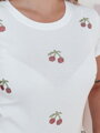 T-shirt damski w wiśnie CHERRYDUST biały Dstreet RY2853