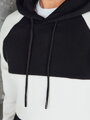 Pánska basic mikina s kapucňou v čierno-bielych pruhoch Dstreet BX5901