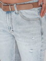 Dámske rifľové nohavice slim fit s opaskom SLIMLEN modré UY2349