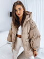 Béžová prešívaná oversize bunda