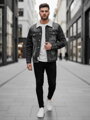 Ocieplana kurtka męska jeansowa szara Dstreet TX4728z