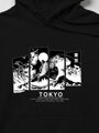 Pánska mikina s nápisom TOKYO a kapucňou Dstreet čierna NX5146BX