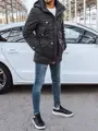 Tmavo-sivá zimná bunda s kapucňou