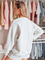 Sivá dámska mikina JUST LOVE YOU oversize s veľkým srdcom BY1475