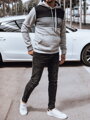 Svetlošedá pánska mikina s kapucňou Dstreet BX5830