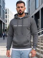 Pánska mikina s nápisom WHATEVER a kapucňou Dstreet tmavosivá NX5128BX