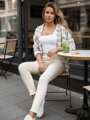 Dámske rifle skinny s vysokým pásom béžové UY2942