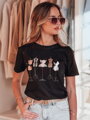 T-shirt damskie z nadrukiem MANETEE czarny Dstreet RY2729