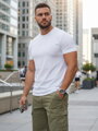 T-shirt męski klasyczny biały Dstreet RX5674