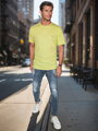 T-shirt męski z haftem żółty Dstreet RX5636