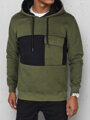 Pánska mikina s kapucňou khaki Dstreet BX5913