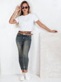 Dámske rifle skinny push up modré UY2803