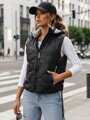 TREOS dámska prešívaná vesta čierna Dstreet TY4218